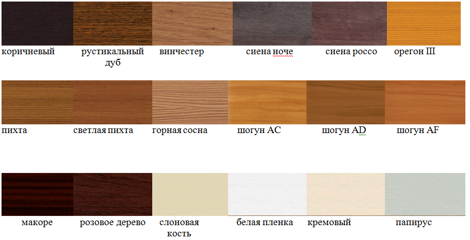 Цветовая карта veka